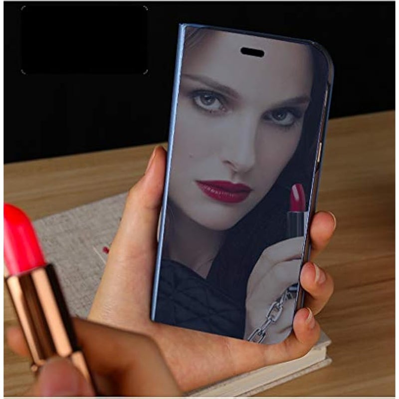 CCSamll Samsung Galaxy S21 Ultra Phone Case, Luxury Mirror Design Clear View Smart Window Screen Display Case Support Wireless Charging Flip Phone Cover for Samsung Galaxy S21 Ultra 5G QH Black - Image 4